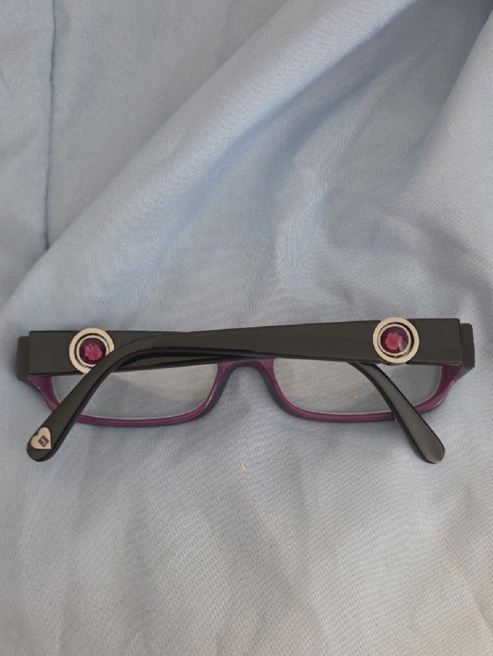 Juicy Couture Black Front with Purple Temple Rectangular Glasses - Picture 2 of 5